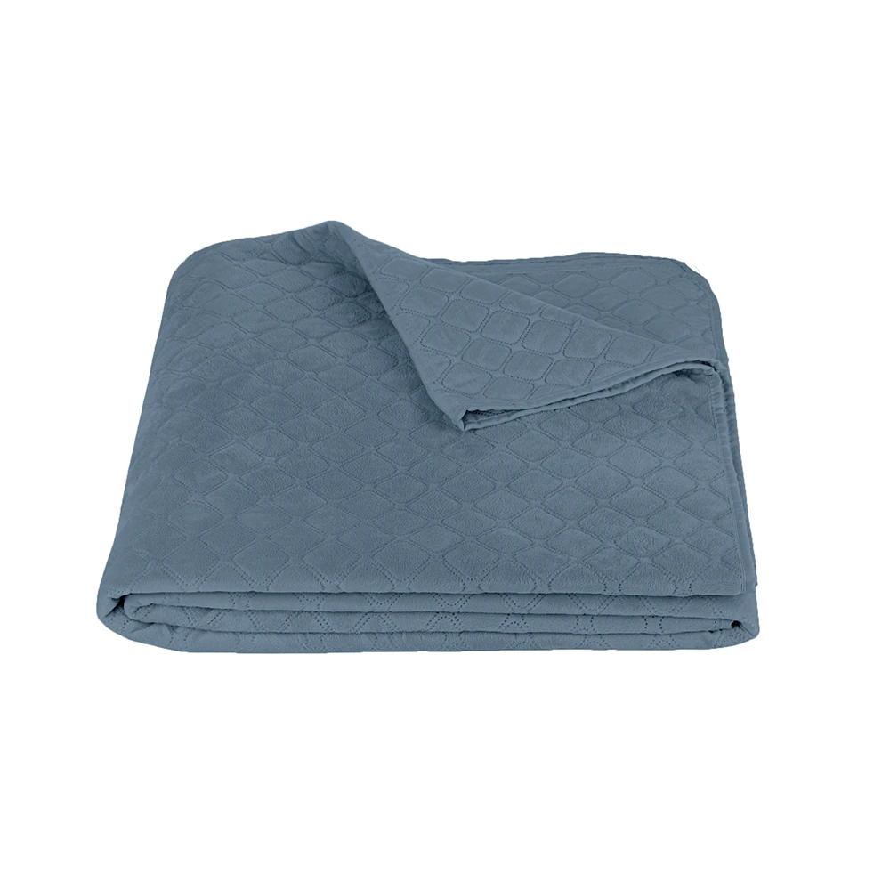 Bed Covers "VELOUR" Blue/Rhombus round