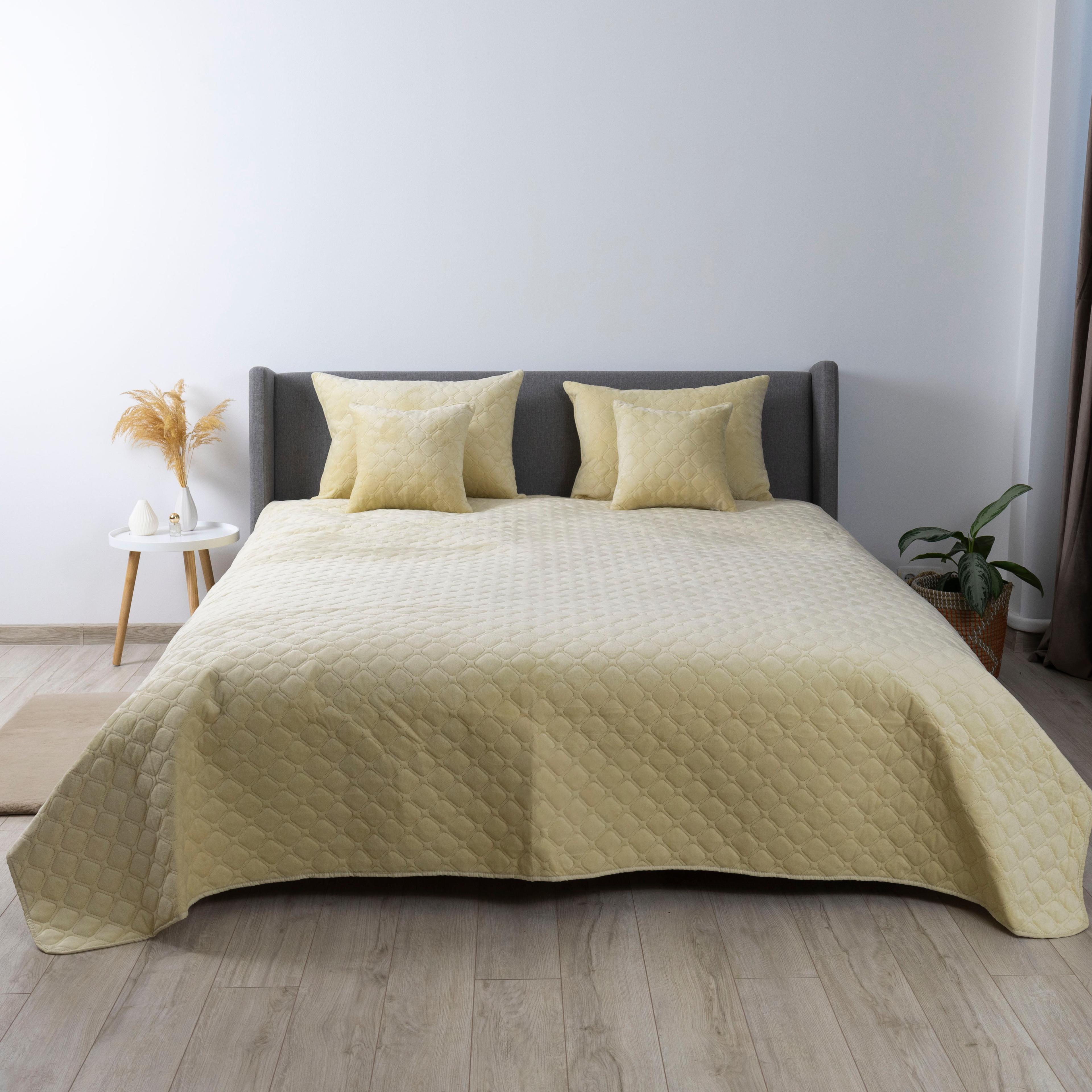 Bed Covers TEP "VELOUR" Beige/Rhombus round, 150x210 - Photo 5