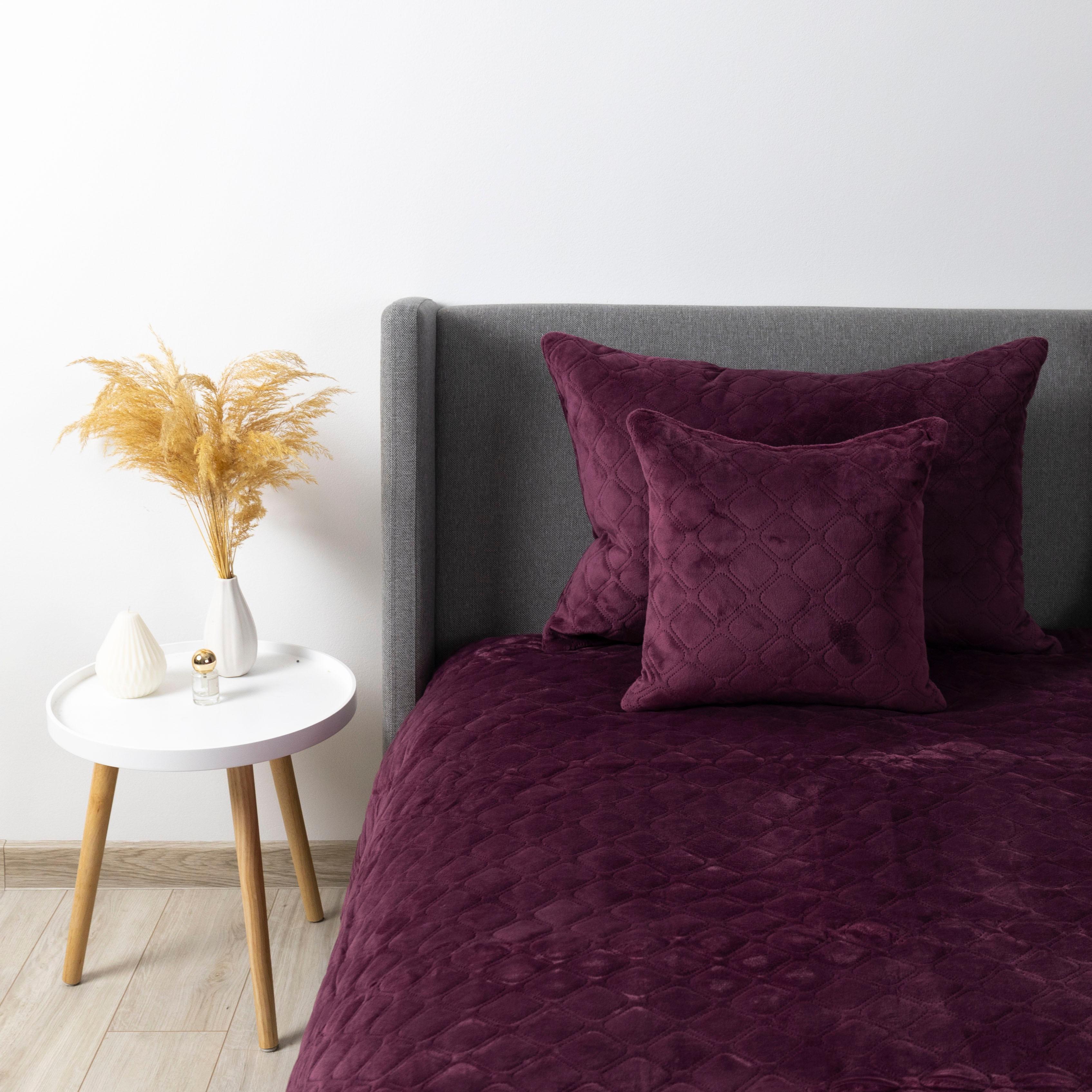Bed Covers TEP "VELOUR" Burgundy/Rhombus round, 180x240 - Photo 8