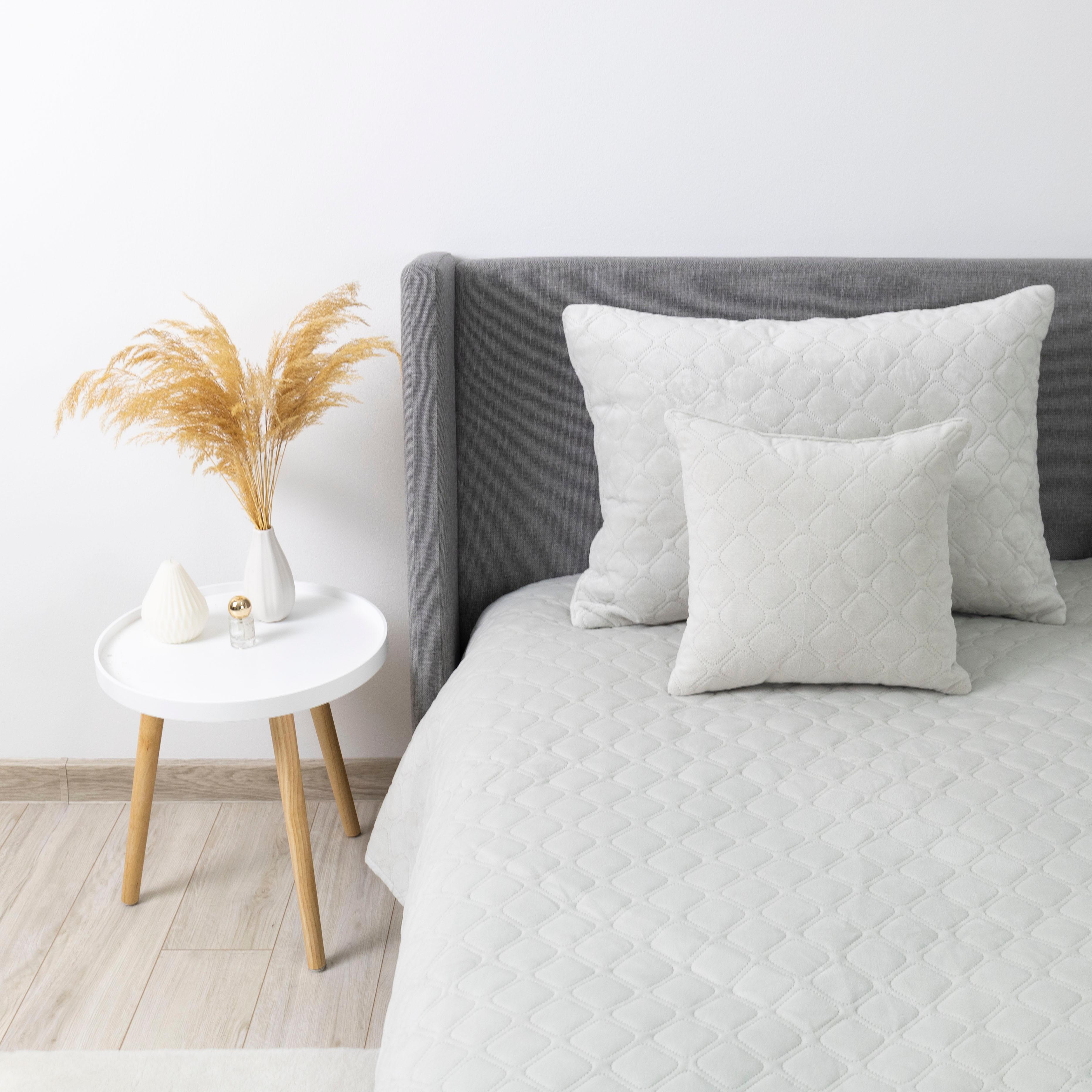 Bed Covers TEP "VELOUR" Light gray/Rhombus round, 220x240 - Photo 8