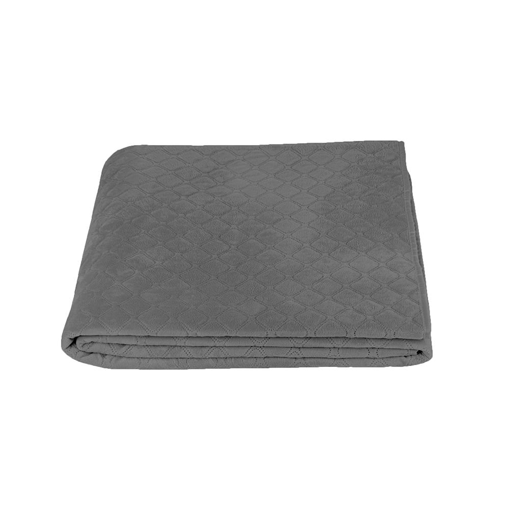 Bed Covers TEP "VELOUR" Gray/Rhombus round, 150x210 - Photo 4