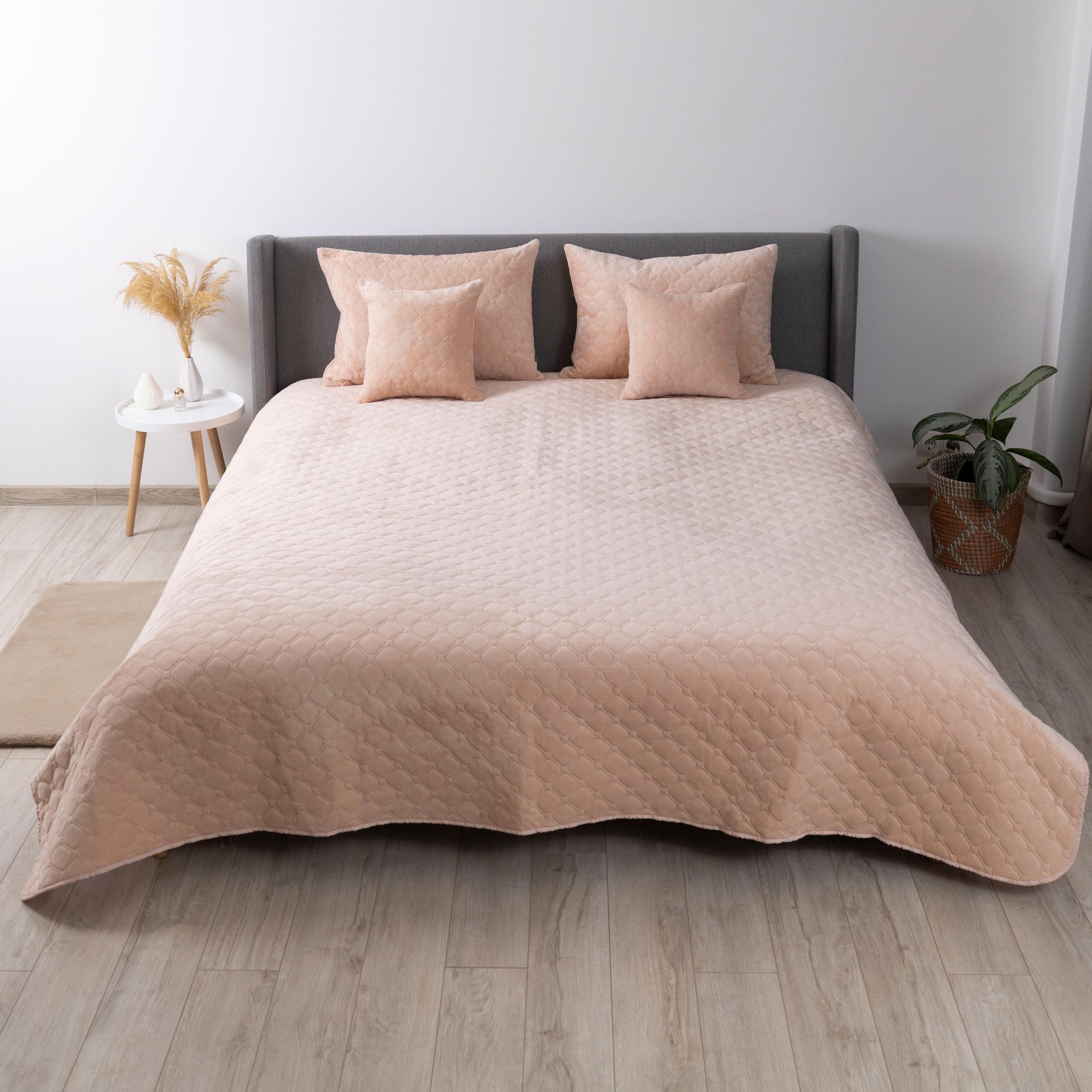 Bed Covers TEP "VELOUR" Powder/Rhombus straight, 220x240 - Photo 5
