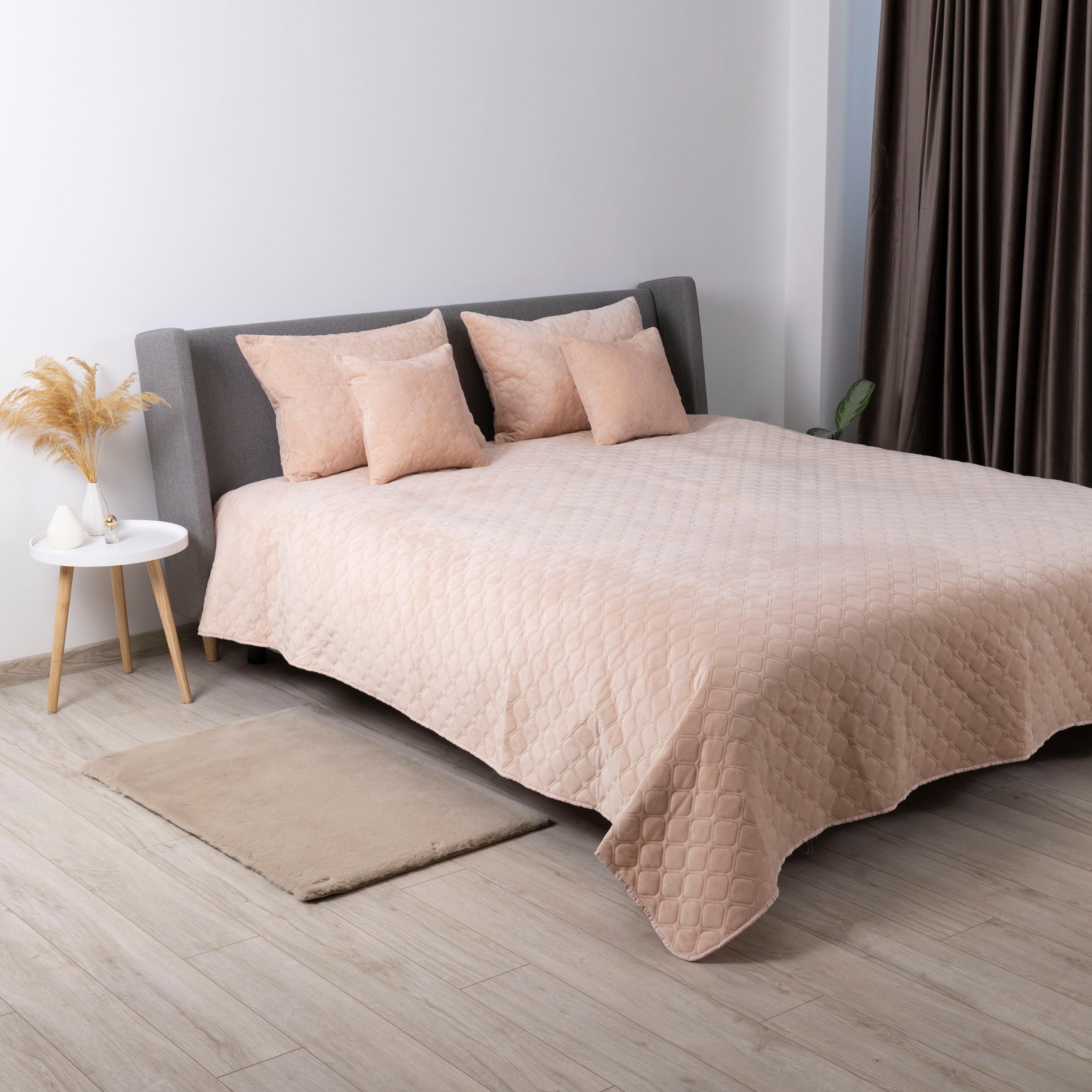 Bed Covers TEP "VELOUR" Powder/Rhombus straight, 220x240 - Photo 6