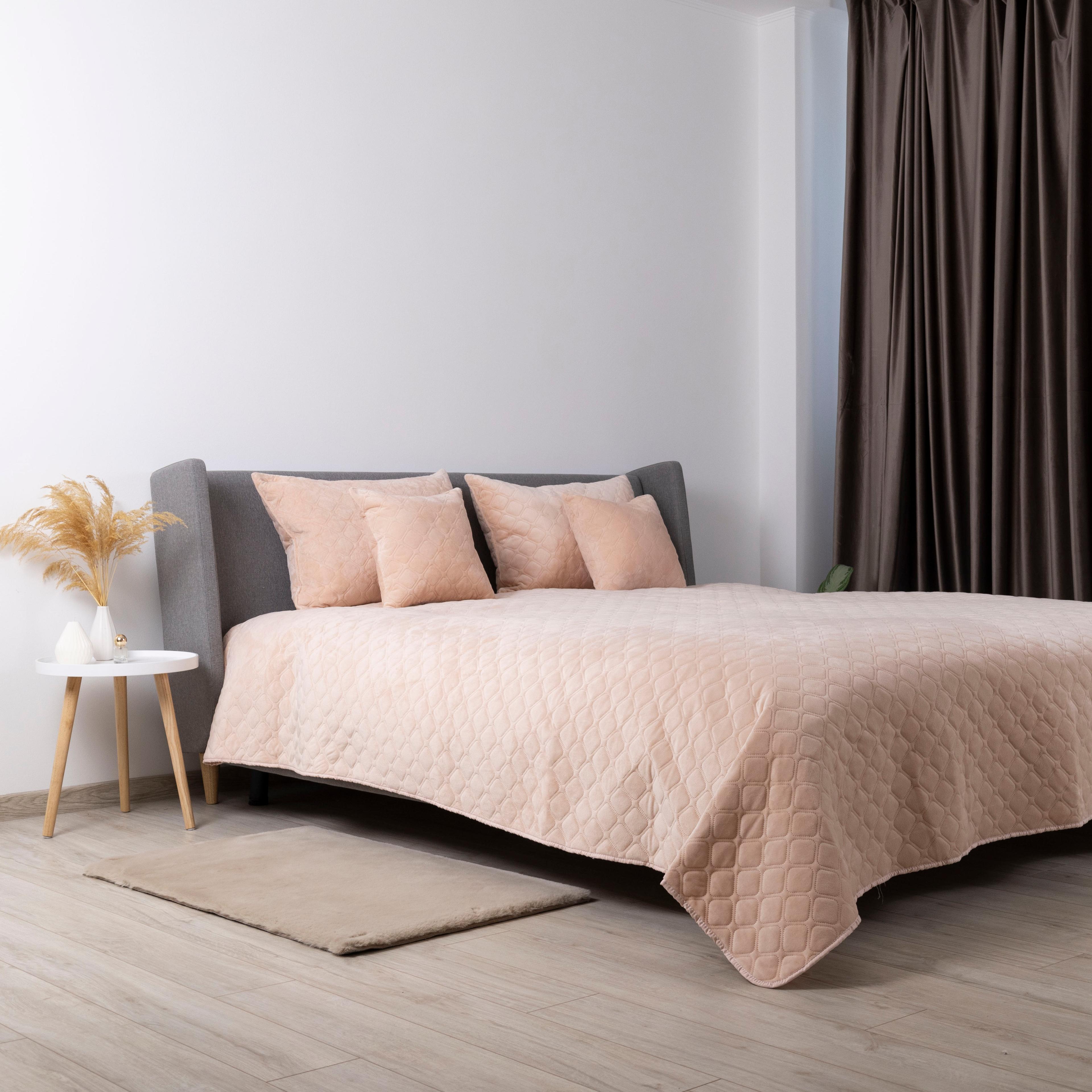 Bed Covers TEP "VELOUR" Powder/Rhombus straight, 220x240 - Photo 7