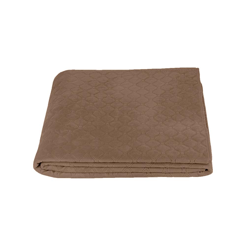 Bed Covers TEP "VELOUR" Cappuccino/Rhombus round, 220x240 - Photo 2