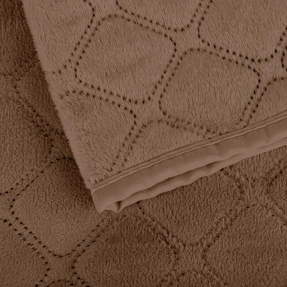 Bed Covers TEP "VELOUR" Cappuccino/Rhombus round, 220x240 - Photo 3