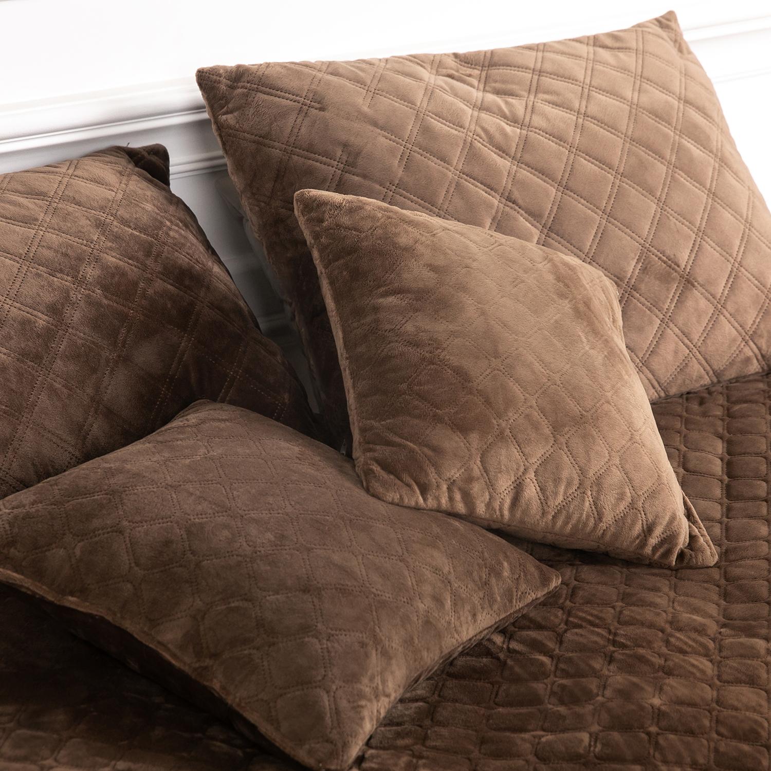 Подушка декоративна "VELOUR" Коричнева, 50x70 - Фото 5