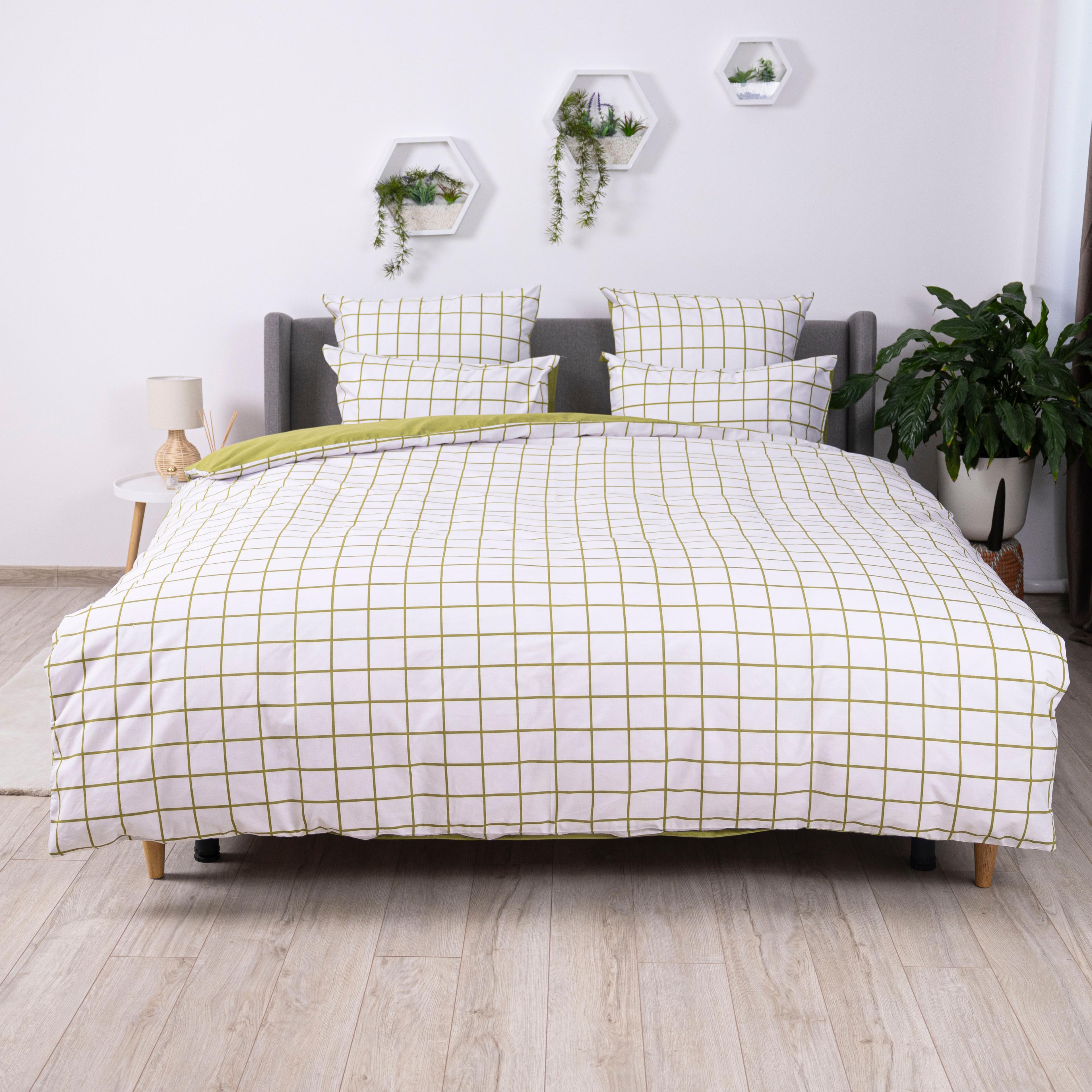 Bed Linen Set TEP "Happy Sleep" Olive Check, 50x70, one and a half - Photo 2