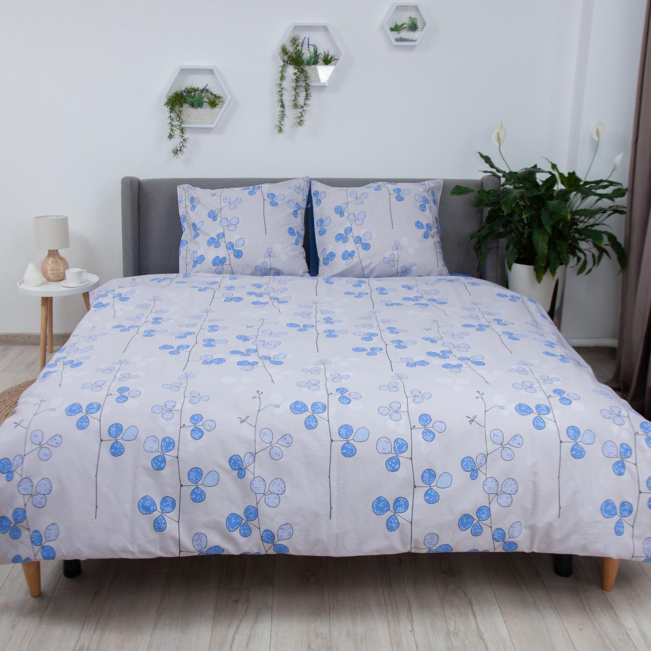 Постельное белье ТЕП "Soft dreams" Blue Flowers, 70x70, семейное - Фото 2