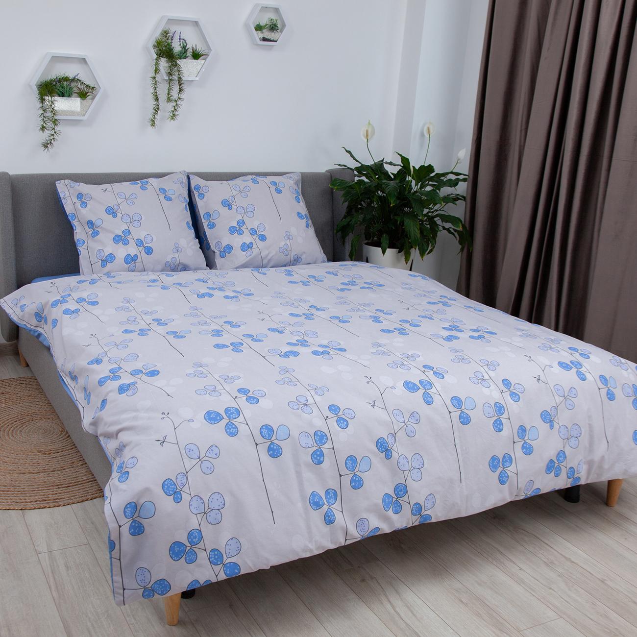 Постельное белье ТЕП "Soft dreams" Blue Flowers, 70x70, семейное - Фото 3