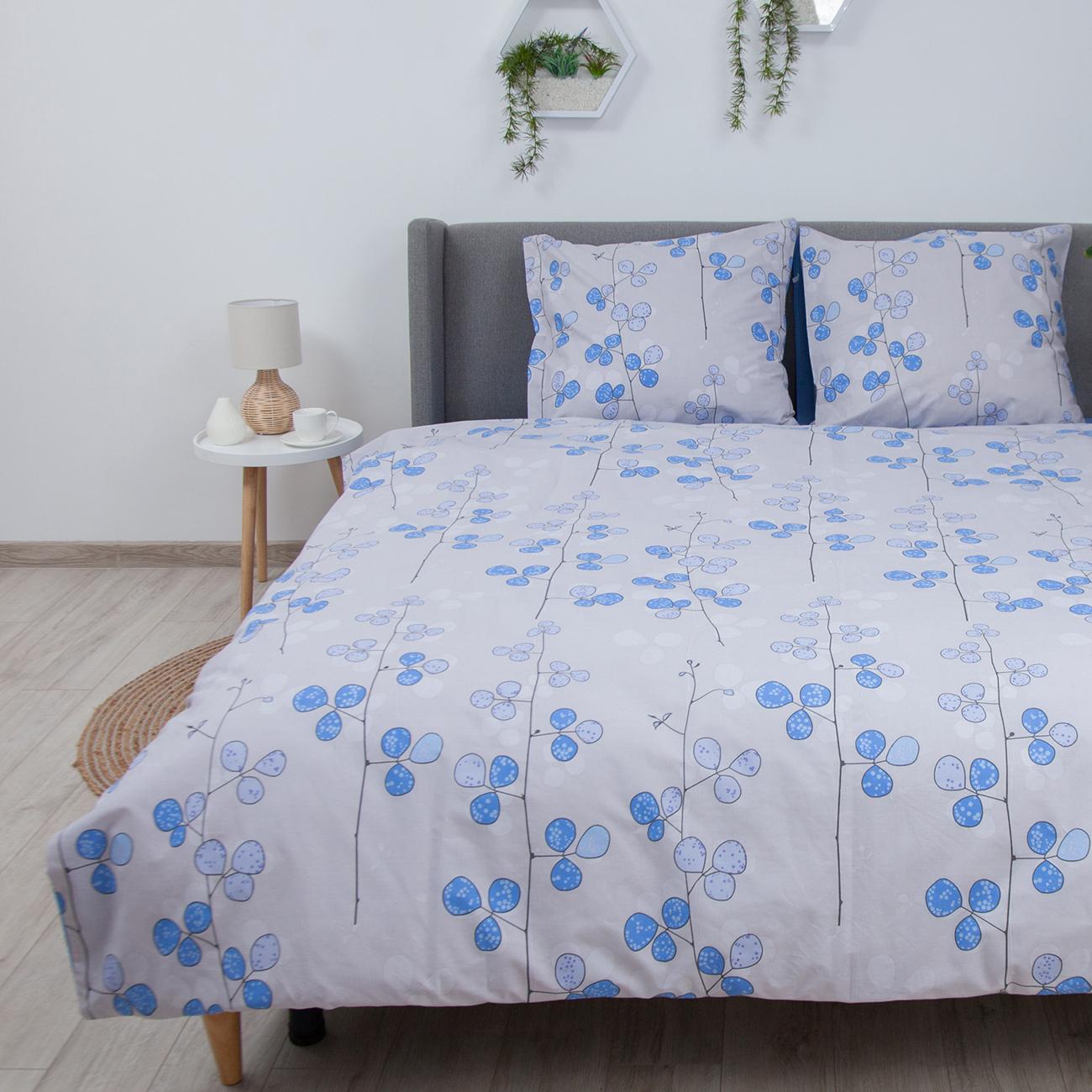 Постельное белье ТЕП "Soft dreams" Blue Flowers, 70x70, семейное - Фото 5