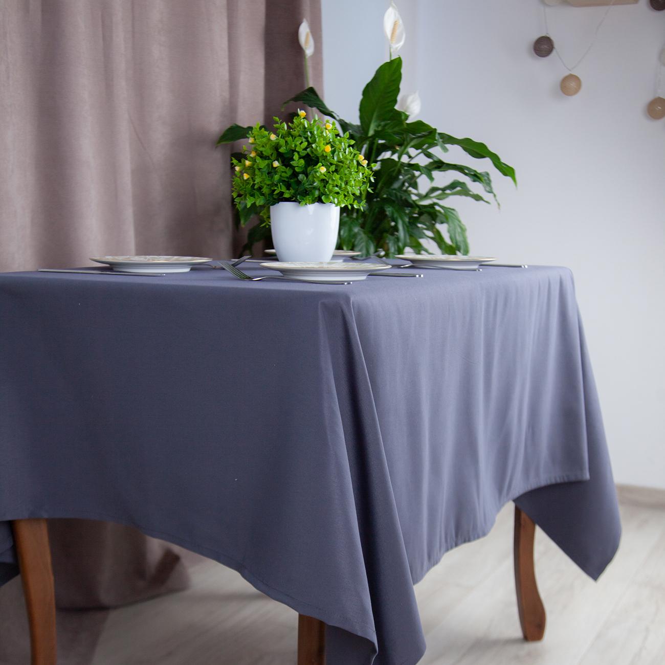 Tablecloth "Aquastop" water repellent Dark Gray, 140x180 - Photo 4