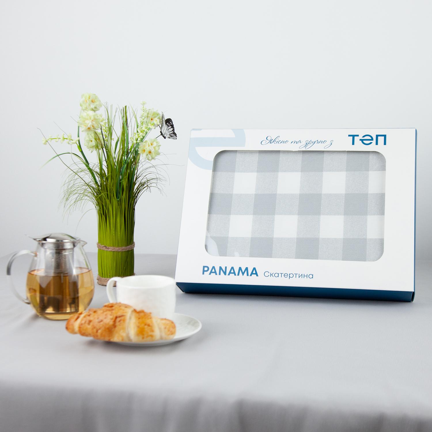 Tablecloth "Panama" water repellent Light Gray Check, 160x200 - Photo 2