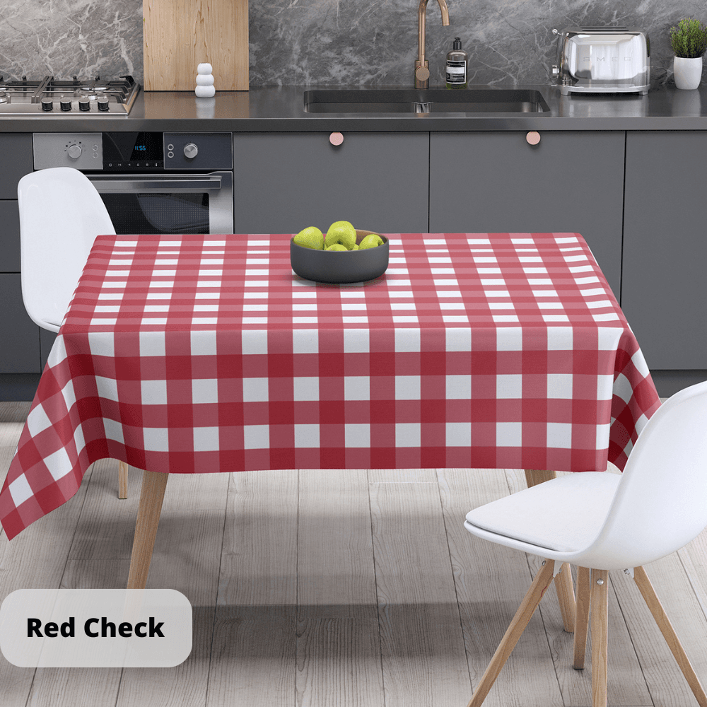 Скатертина "Panama" водовідштовхуюча Red Check, 160x200 - Фото 3