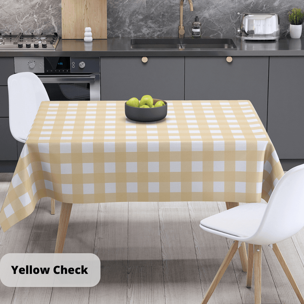 Tablecloth "Panama" water repellent Yellow Check, 160x200 - Photo 3