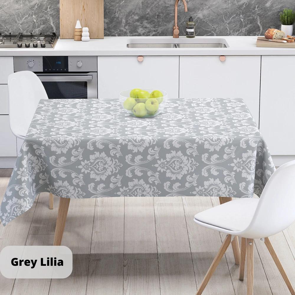 Tablecloth "Panama" water repellent Gray Lilia